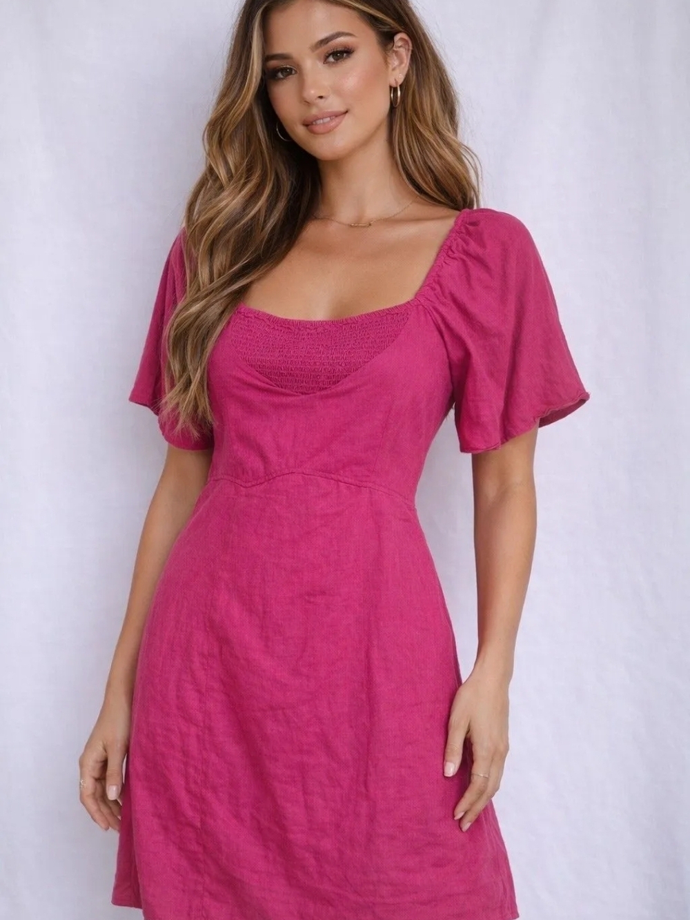 a new day Fuchsia Square Neck Mini Dress Size XXL